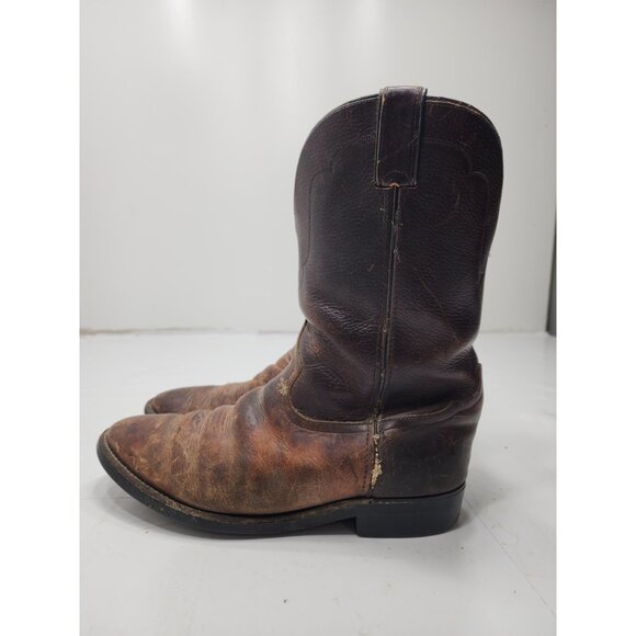 Tony Lama Mens Leather Pull On Western Cowboy Work Boots Brown Size 9 EE main image 5